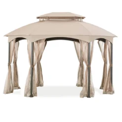 Manhattan Gazebo Beige Replacement Riplock Canopy & Side Mosquito Netting Set -Home Furnishing Store 810549197 11