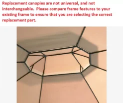 Manhattan Gazebo Beige Replacement Riplock Canopy & Side Mosquito Netting Set -Home Furnishing Store 810549197 3