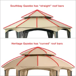 Southbay Gazebo Beige Replacement Canopy -Home Furnishing Store 810549395 3