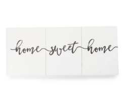 "Home Sweet Home" White & Black Triptych Canvas