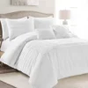 Aurora White Pleated Pintuck Full/Queen 5-Piece Comforter Set