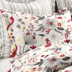 Blooming Garden Gray & Red Full/Queen 5-Piece Comforter Set 15 Blooming Garden Gray & Red Full/Queen 5-Piece Comforter Set -Home Furnishing Store 810552896 21