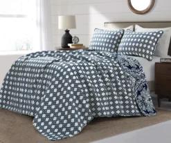 Aubree Navy & White Full/Queen 3-Piece Quilt Set 15 Aubree Navy & White Full/Queen 3-Piece Quilt Set -Home Furnishing Store 810552957 21