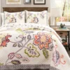 Aster Coral & Navy Floral King 3-Piece Quilt Set