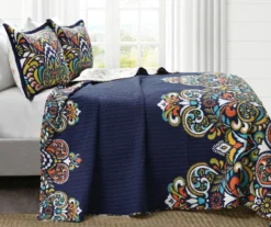 Clara Floral Reversible 3-Piece Quilt Set 35 Clara Floral Reversible 3-Piece Quilt Set -Home Furnishing Store 810553332 2