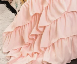 White & Pink Flutter Butterfly Ruffle Reversible Twin 2-Piece Quilt Set -Home Furnishing Store 810553366 4