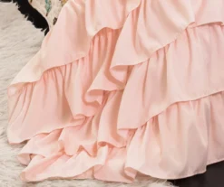 White & Pink Flutter Butterfly Ruffle Reversible Twin 2-Piece Quilt Set -Home Furnishing Store 810553366 41