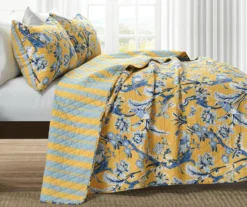 Dolores Floral Reversible 3-Piece Quilt Set 21 Dolores Floral Reversible 3-Piece Quilt Set -Home Furnishing Store 810553395 2