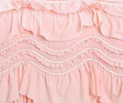 Kemmy Peachy Pink Ruffle Full/Queen 3-Piece Quilt Set -Home Furnishing Store 810553405 3