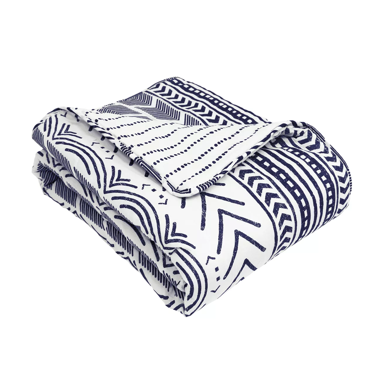 Hygge Navy & White Geometric Throw, (50" X 60") 3 Hygge Navy & White Geometric Throw, (50" X 60") - Image 3