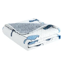 Rowley White & Blue Birds Quilted Throw, (50" X 60") -Home Furnishing Store 810553520 41