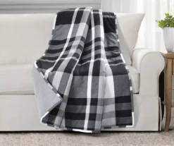 Black & White Farmhouse Plaid Throw, (50" X 60")