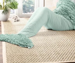 Light Blue Ruffle Sherpa Mermaid Tail Wearable Throw