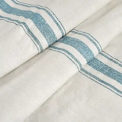 Farmhouse Beige & Blue Stripe Throw, (50" X 60") -Home Furnishing Store 810553559 2