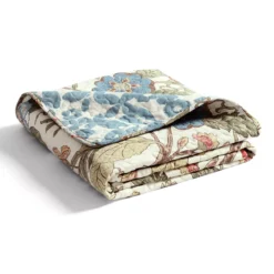 Cream & Green Floral Sydney Quilted Throw, (50" X 60") 15 Cream & Green Floral Sydney Quilted Throw, (50" X 60") -Home Furnishing Store 810553568 31