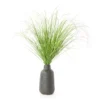 26" Tall Grass In Black Carved Circle Vase