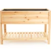 47.6" Wood Raised Garden Bed With Shelf