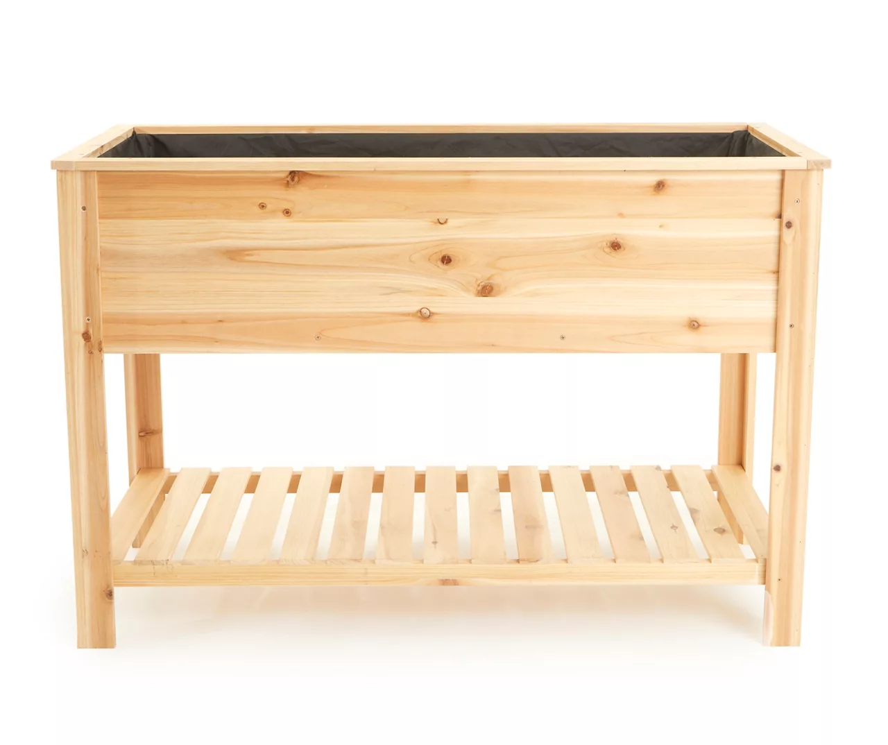 47.6" Wood Raised Garden Bed With Shelf 1 47.6" Wood Raised Garden Bed With Shelf
