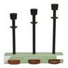 Black & Brown 3-Piece Taper Candle Holder Set