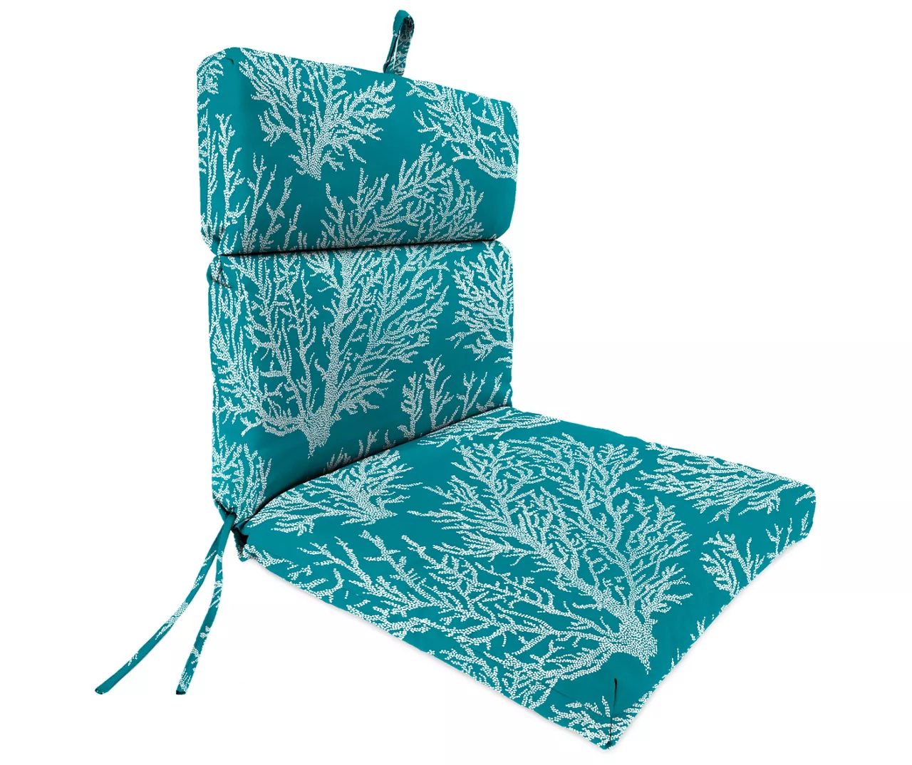 Sea Coral Turquoise French Edge Outdoor Chair Cushion 1 Sea Coral Turquoise French Edge Outdoor Chair Cushion
