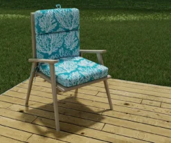 Sea Coral Turquoise French Edge Outdoor Chair Cushion 19 Sea Coral Turquoise French Edge Outdoor Chair Cushion -Home Furnishing Store 810560544 5