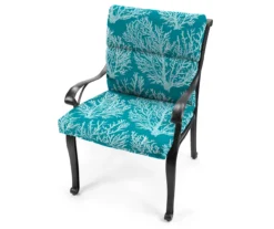 Sea Coral Turquoise French Edge Outdoor Chair Cushion 22 Sea Coral Turquoise French Edge Outdoor Chair Cushion -Home Furnishing Store 810560544 8