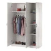 Ivory Oak 3-Door Storage Wardrobe