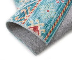 Caden Green & Orange Geometric Floral Runner Rug, (2' X 7') -Home Furnishing Store 810563288 2