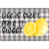 "Make It Sweet" Gray & Yellow Lemon Soft Step Kitchen Mat, (18" X 30")