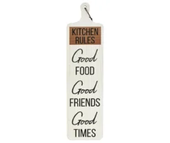"Good Times" Cream & Black Serving Board Wall Plaque
