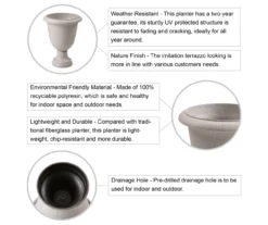 Glitzhome Plastic Urn Planters, 2-Pack 20 Glitzhome Plastic Urn Planters, 2-Pack -Home Furnishing Store 810565981 5