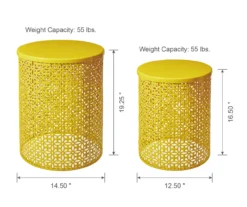 Yellow Cutout Pattern 2-Piece Metal Garden Table Set -Home Furnishing Store 810566019 4