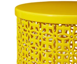 Yellow Cutout Pattern 2-Piece Metal Garden Table Set -Home Furnishing Store 810566019 5