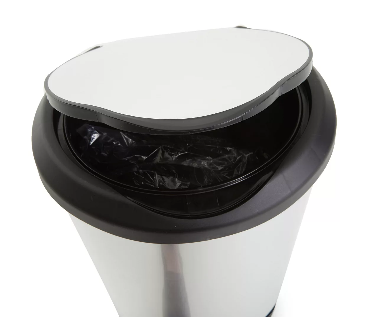 Curver Tondo Stainless Silver Step-On 12.5 Gallon Waste Can 2 Curver Tondo Stainless Silver Step-On 12.5 Gallon Waste Can - Image 2