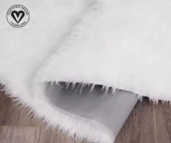 My Magic Carpet White Washable Round Shag Area Rug, (6') -Home Furnishing Store 810571829 4