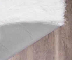 My Magic Carpet White Washable Round Shag Area Rug, (6') -Home Furnishing Store 810571829 5