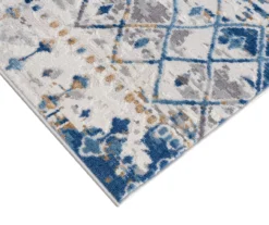 Jessica Blue & Cream Moroccan Geometric Area Rug -Home Furnishing Store 810573670 3