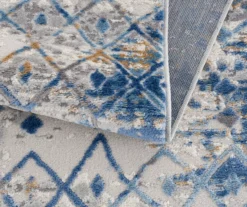 Jessica Blue & Cream Moroccan Geometric Area Rug -Home Furnishing Store 810573670 5