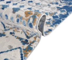 Jessica Blue & Cream Moroccan Geometric Area Rug -Home Furnishing Store 810573670 6