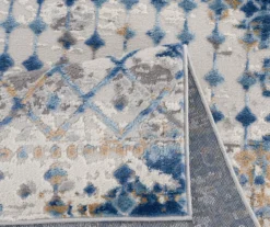 Jessica Blue & Cream Moroccan Geometric Area Rug -Home Furnishing Store 810573670 8