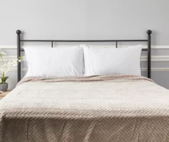 Tan Chevron Embossed Velvet Queen Blanket -Home Furnishing Store 810573799 810573801 4