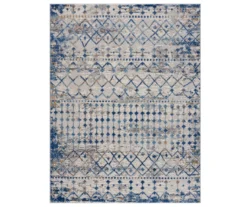 Jessica Blue & Cream Moroccan Geometric Area Rug -Home Furnishing Store 810573861 810573862 810573863 810573864 3
