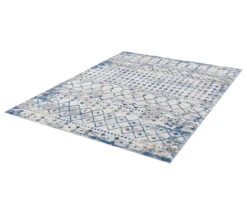Jessica Blue & Cream Moroccan Geometric Area Rug -Home Furnishing Store 810573861 810573862 810573863 810573864 5