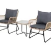 Santa Cruz 3-Piece Rattan Cushioned Patio Chair & Side Table Set