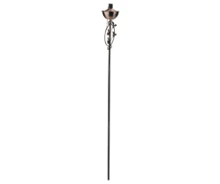 64.5" Brushed Copper Floral Motif Oil Patio Torch -Home Furnishing Store 810576094 2