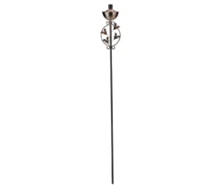 64.5" Brushed Copper Floral Motif Oil Patio Torch