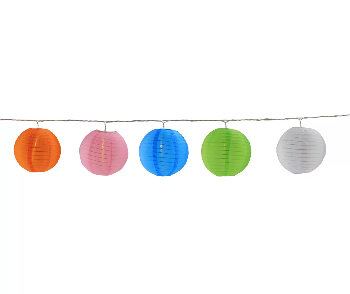 Northlight Multi-Color Paper Lantern Mini Light Set 1 Northlight Multi-Color Paper Lantern Mini Light Set