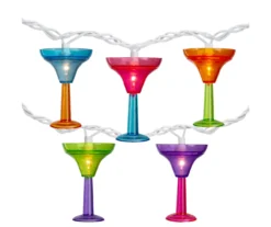 Northlight Multi-Color Martini Glass Mini Light Set, 10-Lights