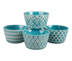 Teal Mirabelle 4-Piece Ramekin Set
