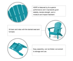 Glitzhome Adirondack Outdoor Folding Chairs, 2-Pack -Home Furnishing Store 810582224 4